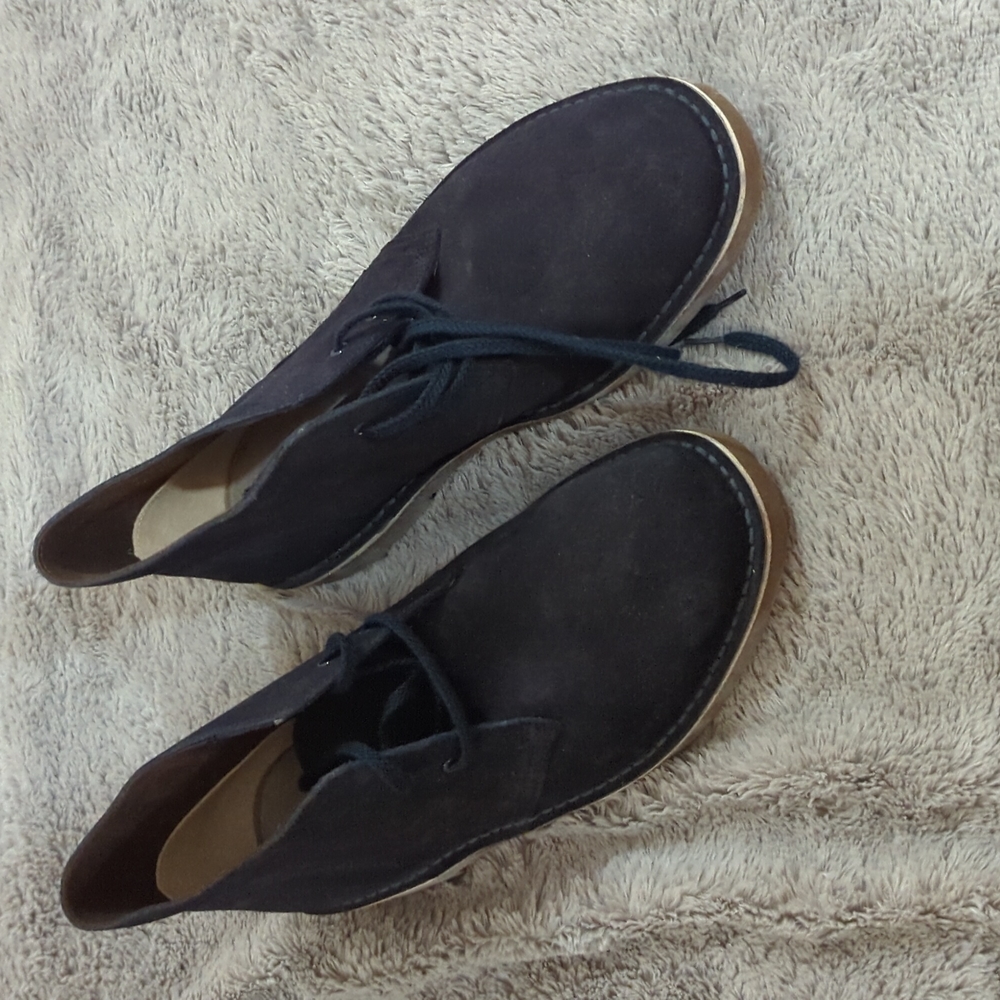 Clarks black suede shoes